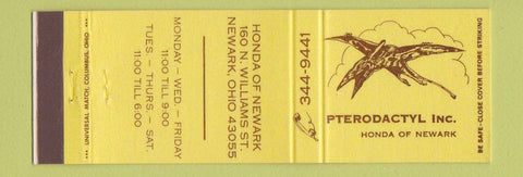 Matchbook Cover - Pterodactyl Honda Newark OH