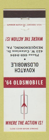 Matchbook Cover - 1964 Oldsmobile Kovatch Nesquehoning PA