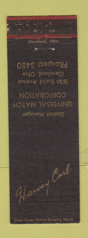 Matchbook Cover - Harvey Carl Universal Match Cleveland OH WEAR