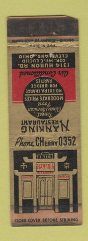 Matchbook Cover - Nan King Chinese Restaurant Clevelnad OH POOR STRIKER WORN