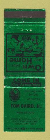 Matchbook Cover - Tom Baird Real Estate Middletown OH GREEN