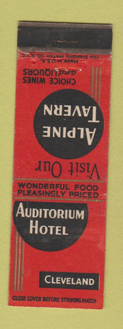 Matchbook Cover - Auditorium Hotel Cleveland OH Alpine Tavern WEAR