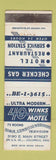Matchbook Cover - Checker oil gas 40 Winks Motel Columbus OH WEAR