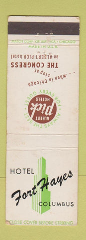 Matchbook Cover - Hotel Fort Hayes Columbus OH Albert Pick WEAR