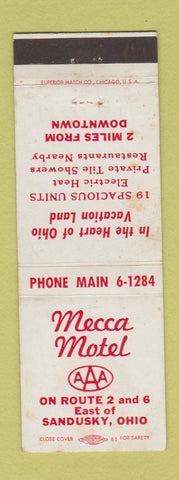 Matchbook Cover - Mecca Motel Sandusky OH WEAR