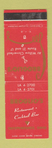 Matchbook Cover - Broglio's Restaurant Independence OH WEAR