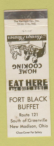 Matchbook Cover - Fort Black Buffet New Madison OH WEAR