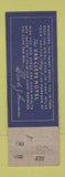 Matchbook Cover - Van Cleve Hotel Dayton OH