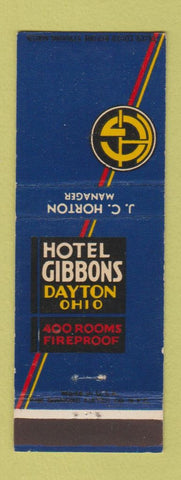 Matchbook Cover - Hotel Gibbons Dayton OH