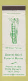 Matchbook Cover - Deeter Baird Funeral Home Troy OH