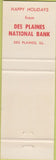Matchbook Cover - Des Plaines National Park IL