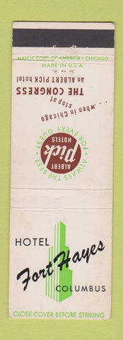 Matchbook Cover - Hotel Fort Hayes Columbus OH Albert Pick