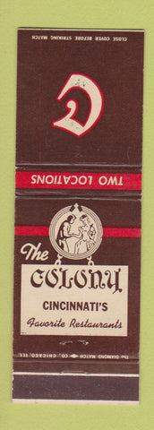 Matchbook Cover - The Colony Cincinnati OH restaurant