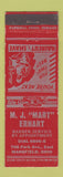 Matchbook Cover - MJ Mart Erhart Barber Shop Mansfield OH