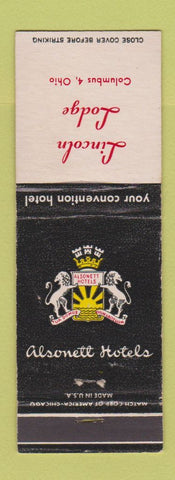 Matchbook Cover - Lincoln Lodge Columbus OH Alsonett WEAR