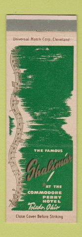 Matchbook Cover - Shalimar Commodore Perry Hotel Toledo OH
