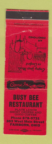 Matchbook Cover - Busy Bee Restaurant Fairborn OH