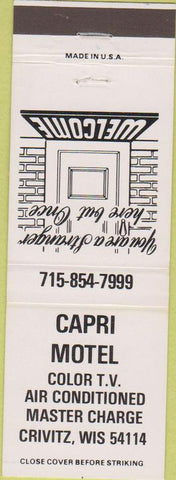 Matchbook Cover - Capri Motel Crivitz WI