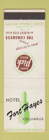 Matchbook Cover - Hotel Fort Hayes Columbus OH Albert Pick