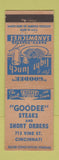 Matchbook Cover - Goodee Steaks Cincinnati OH