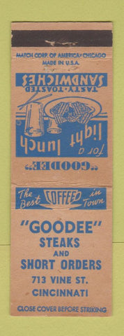 Matchbook Cover - Goodee Steaks Cincinnati OH