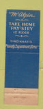 Matchbook Cover - McAlpin's Restaurant Cincinnati OH WEAR