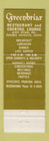 Matchbook Cover - Greenbriar Restaurant Parma Heights OH