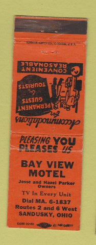 Matchbook Cover - Bay View Motel Sandusky OH