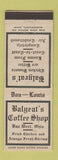 Matchbook Cover - Balyeat's Coffee Shop Restaurant Van Wert OH