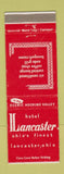 Matchbook Cover - Hotel Lancaster OH