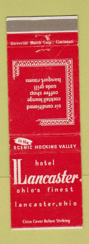 Matchbook Cover - Hotel Lancaster OH