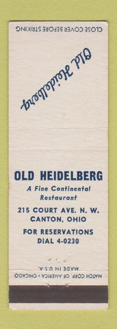 Matchbook Cover - Old Heidelberg Restaurant Canton OH
