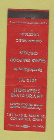 Matchbook Cover - Hoover's Restaurant Columbus OH