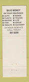 Matchbook Cover - Tom Unik Insurance Cleveland OH