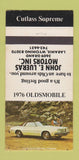 Matchbook Cover - John Lueras Motors Oldsmobile 1976 Laramie WY 30 Strike
