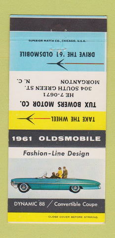Matchbook Cover - 1961 Oldsmobile Tux Bowers Morganton NC 30 Strike