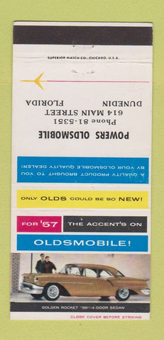 Matchbook Cover - 1957 Oldsmobile Powers Dunedin FL 30 Strike