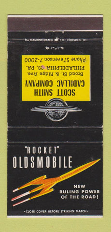 Matchbook Cover Oldsmobile Rocket Smith Cadillac Philadelphia PA WEAR 30 Strike