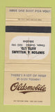 Matchbook Cover - Simpson Williams Oldsmobile Gaspe QC 30 Strike