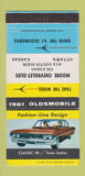 Matchbook Cover - 1961 Oldsmobile Ottawa KS Moore Chevrolet 30 Strike