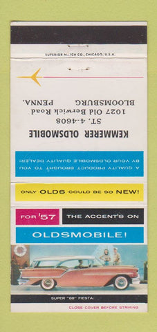 Matchbook Cover - 1957 Oldsmobile Kemmerer Bloomsburg PA 30 Strike