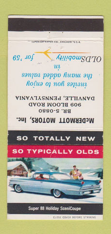 Matchbook Cover - 1959 Oldsmobile McDermott Danville PA 30 Strike