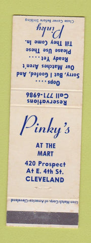 Matchbook Cover - Pinky's Cleveland OH restaurant