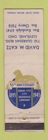 Matchbook Cover - David Katz Insurance 1945 Cleveland OH WEAR