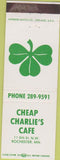 Matchbook Cover - Cheap Charlie's Cafe Rochester MN