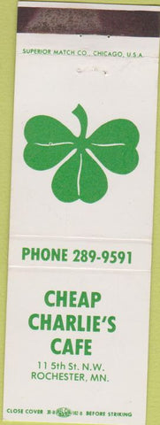 Matchbook Cover - Cheap Charlie's Cafe Rochester MN
