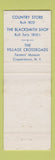 Matchbook Cover - Cooperstown NY Country Store WEAR