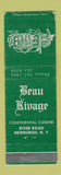 Matchbook Cover - Beau Rivage Newburgh NY