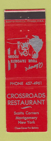 Matchbook Cover - Crossroads Restaurant Montgomery NY