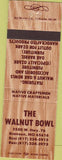 Matchbook Cover - Walnut Bowl Branson MO